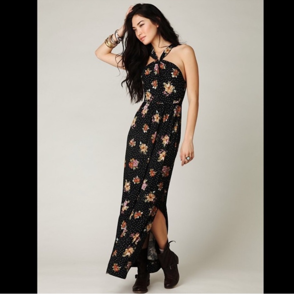 Function & Fringe Edit | Free People Floral Black Maxi Dress RARE! - Picture 3 of 5